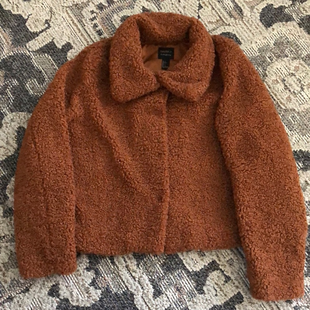 Forever 21 Rust colored sherpa jacket